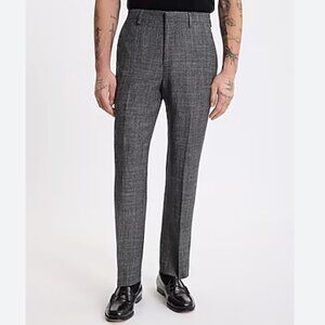 Express Men Extra Slim Plaid Elastic Waist Suit Pant